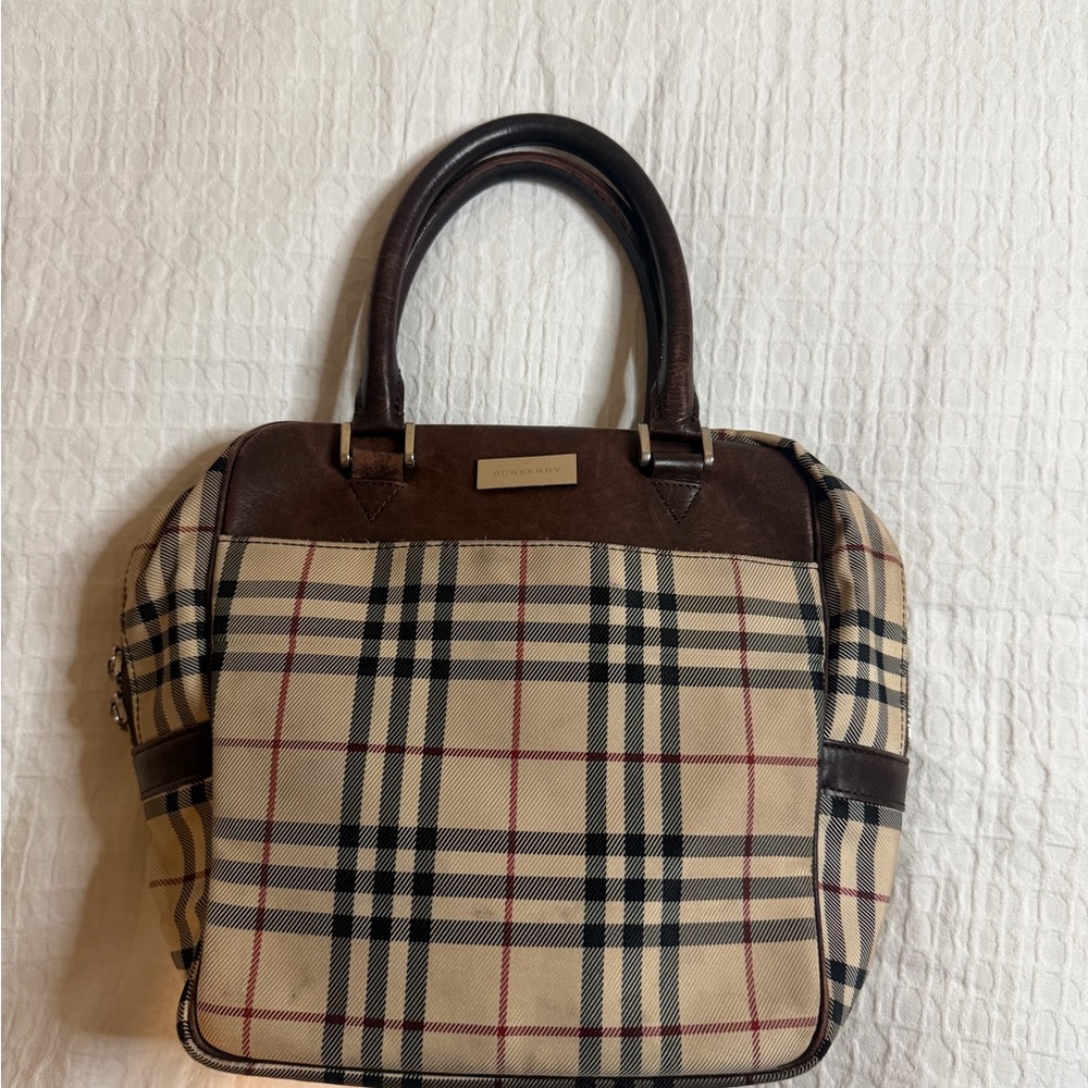 Burberry Beige and Brown House Checkered Handbags